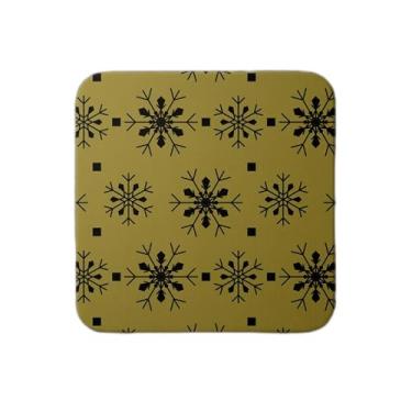 Imagem de Ladrilho Decorativo de Cerâmica com Estampa de Flocos de Neve Dourado