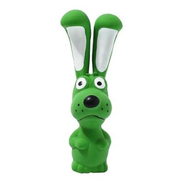 Imagem de Brinquedo de coelho de látex para cães resistente à mordida para limpeza dentária, treinamento interativo e alívio da dentição