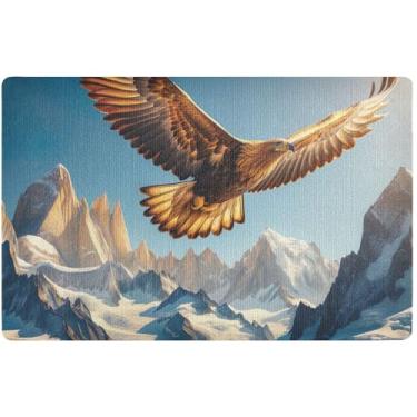 Imagem de TSENQUE Tapete personalizado com estampa de montanhas de águia, tapetes de entrada fofos, tapetes de entrada divertidos para interior de casa 81 x 50 cm