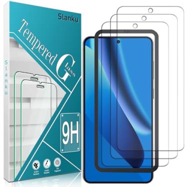 Imagem de Slanku [Pacote com 3 protetores de tela para Samsung Galaxy S25 Edge, vidro temperado com moldura de instalação, suporte para leitor de impressões digitais, cobertura total, compatível com capas