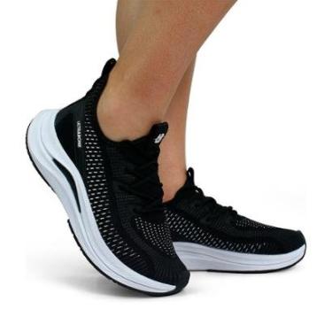 Imagem de Tênis Feminino Esportivo Caminhada Treino Academia Corrida Ortopédico Confortável Leve Macio-Feminino