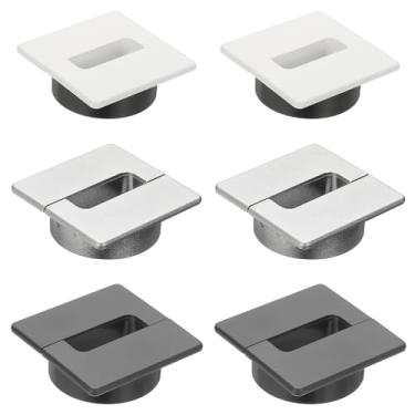 Imagem de PATIKIL Ilhós de mesa de 7 cm, 6 peças para gerenciamento de fios, organizador de cabos para escritório, casa, mesa, bancada, branca, prata, cinza
