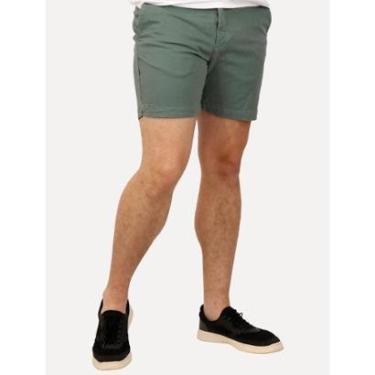 Imagem de Bermuda Sergio K Chino Sarja Elastano Fivela Verde Médio-Masculino
