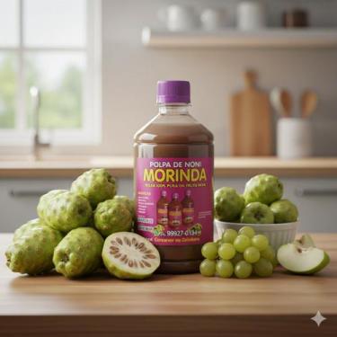Imagem de Fruta Noni Orgânica Verde Escura Embalada 500g Natural - Morinda