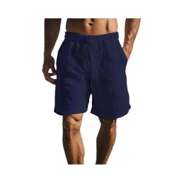 Imagem de Bermudas Masculinas Leves E Respiráveis De Algodão E Linho Para O Verã