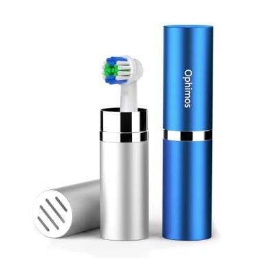 Imagem de Ophimos Capa de cabeça de escova de dentes de alumínio, capa protetora de escova de dentes de metal com orifícios de ventilação, suporte portátil de viagem para escova de dentes elétrica Oral-B