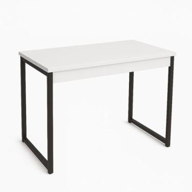 Imagem de Mesa Escrivaninha Industrial para Computador e Notebook 90x45cm – Mesa para Escritório e Home Office com Estrutura em Aço(Preto/Branco)
