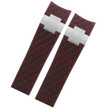 Imagem de BDNJN Pulseira de relógio impermeável para Ulysse Nardin pulseira de relógio de borracha de silicone esportiva, peças de acessórios de relógio de substituição (9)