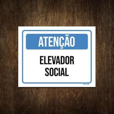 Imagem de Placa Atenção Elevador Social 36X46 - Sinalizo