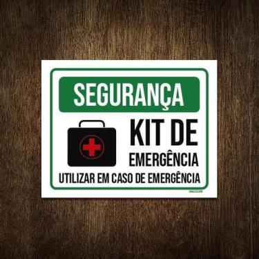 Imagem de Placa Segurança Kit De Emergência Use Em Caso 36X46 - Sinalizo