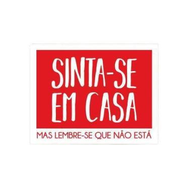 Imagem de Kit 3 Placas Decorativa - Sinta-Se Em Casa Vermelha - Sinalizo.Com
