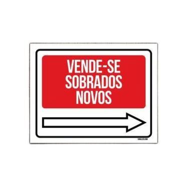 Imagem de Kit 3 Placas - Vende-Se Sobrados Novos Direita - Sinalizo.Com
