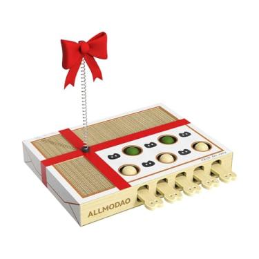 Imagem de Dualoai Brinquedo de enriquecimento ambiental para gatos com arranhador, estilo "Acerte a Toupeira", multifuncional, divertido, compacto e portátil,