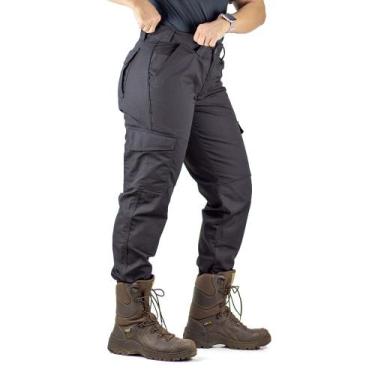 Imagem de Calça Cargo Tática Feminina - Safo, Preto, 48