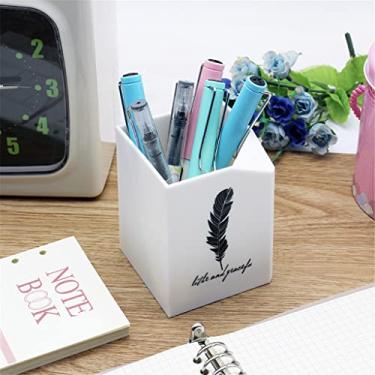 Imagem de Acessórios de mesa de escritório, porta-canetas, caixa de armazenamento de lápis, organizador de mesa, escola, escritório, papelaria (cor: E, tamanho: 1) (preto 1)