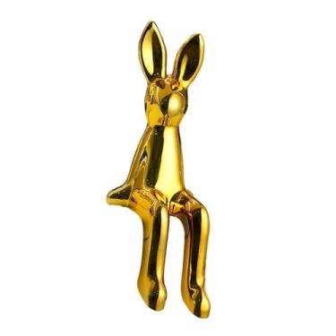 Imagem de MotiveTech Escultura Decorativa de Sentado, Estatueta Moderna E Criativa para Sala de Estar, Mesa de Trabalho, Quarto Ou Presente, Ouro, Tamanho real