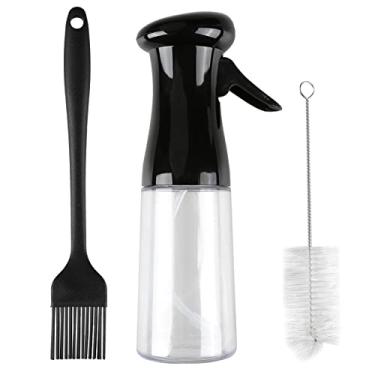 Imagem de Spray de Óleo Plástico 200ml Dispenser com Pincéis Garrafa Portátil Recarregável para Vinagre Vinho Cozinha Molho Soja Assado Grelhado