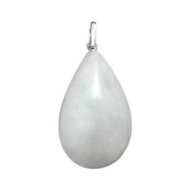 Imagem de Colar Gota Pedra Quartzo Leitoso Castoação Prata 950 - CristaisdeCurve