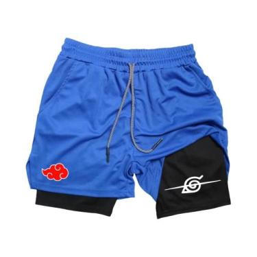 Imagem de Shorts De Treino Masculinos De Secagem Rápida Com Dupla Camada, Calças