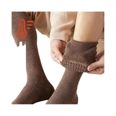 Imagem de Meias De Compressão De Lã Para Inverno Masculinas, Longas Até O Joelho