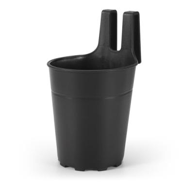 Imagem de Suporte de garrafa para saco, suporte de garrafa de água de plástico resistente de 16 x 11 cm com gancho, acessórios para copos de bebida para sacos de praia (preto)