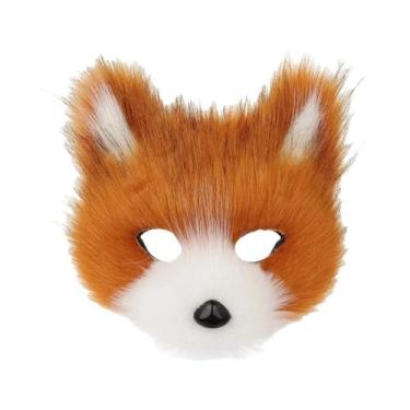 Imagem de Máscara De Raposa De Pelo Sintético Para Fantasia De Halloween, Cospla
