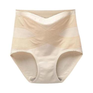 Imagem de Calcinhas De Algodão Sem Costura De Cintura Alta Para Mulheres, Contro