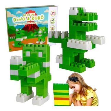 Imagem de Kit 34 Blocos Monta E Desmonta Dino Minecraft Brinquedo Robô - Bidalae