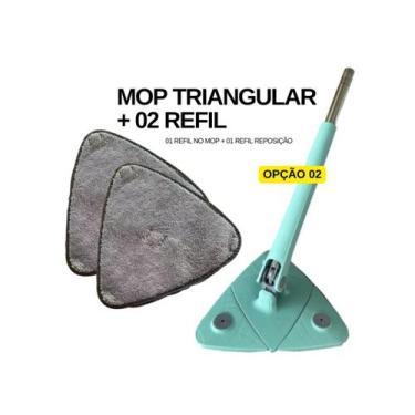 Imagem de Mop 360 Triangular Giratório Esfregão De Limpeza Ajustável Limpa Vidro