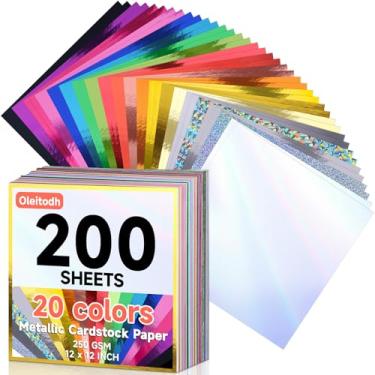 Imagem de 150 peças de papelão colorido brilhante a granel, papel cartolina metálico de 21,6 x 28 cm, capa de 250 gsm/41,7 kg, papel perolado com glitter duplo para convites, confecção de cartões, artesanato