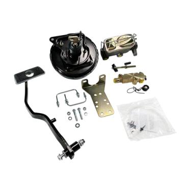 Imagem de IBESTWOLF Kit de conversão de impulsionador de freio elétrico de 23 cm com cilindro mestre de furo de 2,5 cm e almofada de pedal para tambor de disco Ford Mustang 1967-1970