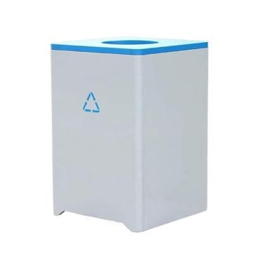 Imagem de Lata de lixo ao ar livre Lixeira externa de grande capacidade com trava metal 145L(Blue)