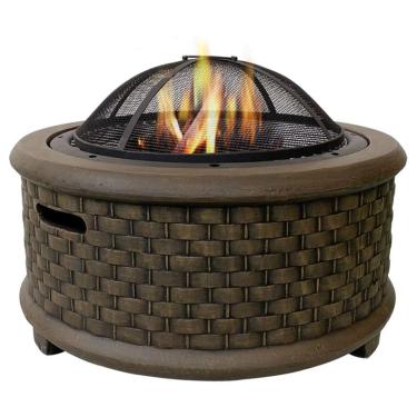 Imagem de U5GAAALPPQ9 Grande fogueira retrô, aquecedor de braseiro de ferro fundido cinza, tigela de acampamento multifuncional, para quintal, acampamento, piquenique, fogueira, jardim (cinza) (marrom)