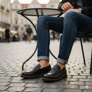 Imagem de Sapato Iate em Couro Legítimo Premium de Luxo Estilo Tratorado-Masculino