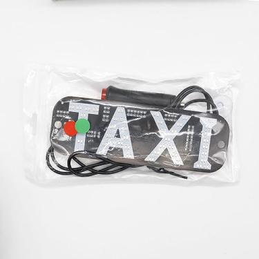 Imagem de Luz de táxi Juren, decoração de placa LED de táxi, logotipo de luz LED de táxi em 2 cores, gancho piscante na janela do carro com inversor de carregador de carro DC12V para motorista (vermelho e