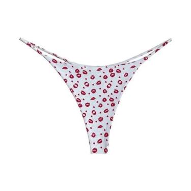 Imagem de Calcinhas De Algodão Estilo Tanga Leopard, Cintura Baixa, Lingerie Sem