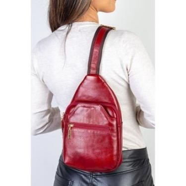 Imagem de Mini mochila feminina transversal de couro liso Jenny-Feminino