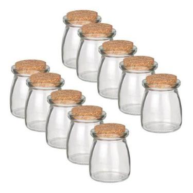 Imagem de 10 Potes Vidro Tampa Rolha Temperos + 24 Etiquetas + Caneta - CASA MIX