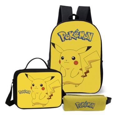 Imagem de Mochila Com Estojo e Lancheira Termica Kit Completo Escolar Estampa In