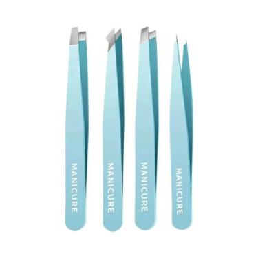 Imagem de Pinça De Sobrancelha Inclinada De Aço Inoxidável Colorida Para Remoção