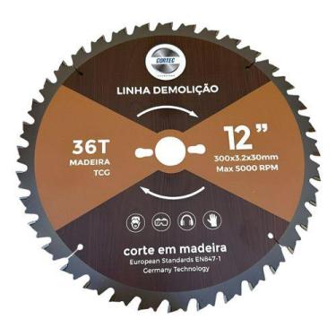 Imagem de Disco De Serra Circular Madeira De Demolição C/prego 300x36 Marrom-esc