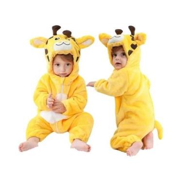 Imagem de Macacão De Bebê Unissex Com Capuz Em Flanela, Pijamas De Inverno Com E
