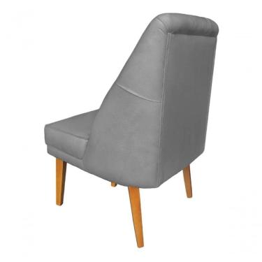 Imagem de Cadeira Para Sala De Jantar Escritório Estofada Berlim Retro Suede Prata Eli Móveis E Decoração