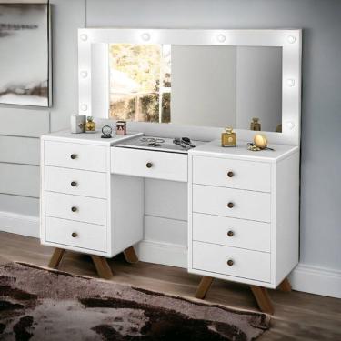 Imagem de Penteadeira Camarim Com Espelho Mila Branco Luapa