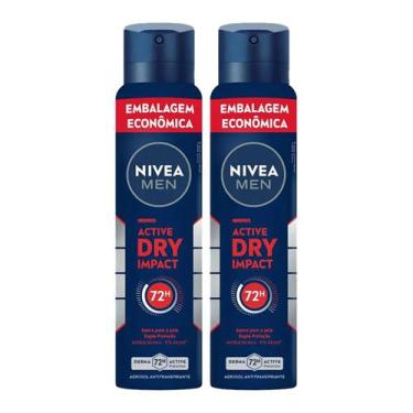 Imagem de Kit Desodorante Aerosol Nivea Dry Impact For Men 200ml - 2 unidades