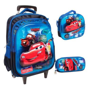 Imagem de Kit Mochila Escolar Infantil Masculino Personagem 3 Pçs - Plike