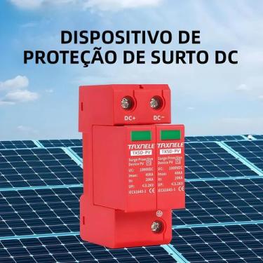 Imagem de Protetor Contra Surtos DC Para Painéis Solares Fotovoltaicos 2P 40KA 6