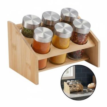 Imagem de Porta Condimentos Temperos Suporte 6 Potes Cozinha Decoração - Kadê
