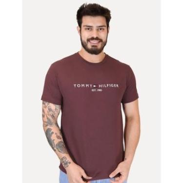 Imagem de Camiseta Tommy Hilfiger Masculina Core Logo Tee Bordô-Masculino