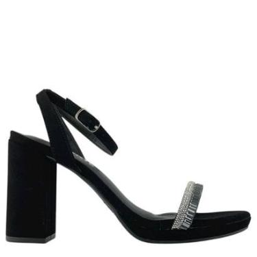 Imagem de Sandália Feminina Via Marte  com Salto Bloco e Tira Brilhante-Feminino